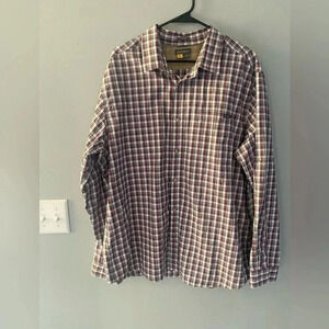 Eddie Bauer 2XL Plaid Button Down Shirt Long Sleeve Classic Fit